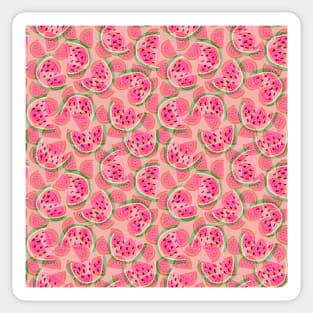 Watermelon Water | Brilliant Pink and Green Pattern | Itty Bitty Watermelon Confetti Design Sticker
